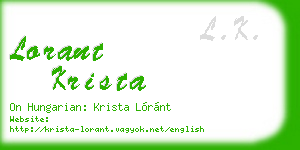 lorant krista business card