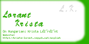 lorant krista business card